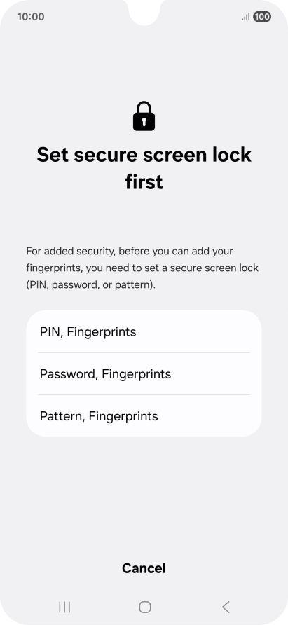 Press the required phone lock code and follow the instructions on the screen to create an additional phone lock code.
