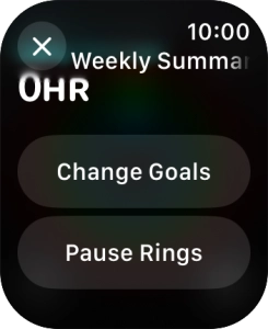 Follow the instructions on the screen to see an activity summary for the current week or to adjust the daily activity goal.