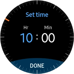 Turn the Rotating bezel right or left to set the required time.