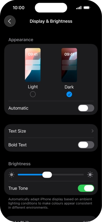 Press the indicator next to 
