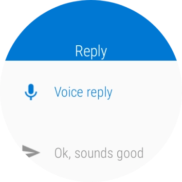 Press Voice reply. Press Voice reply.