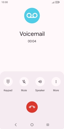 Press the end call icon.