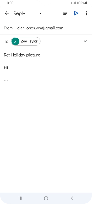 Press the send icon. Press the send icon.