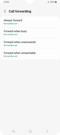 Press the required divert type.