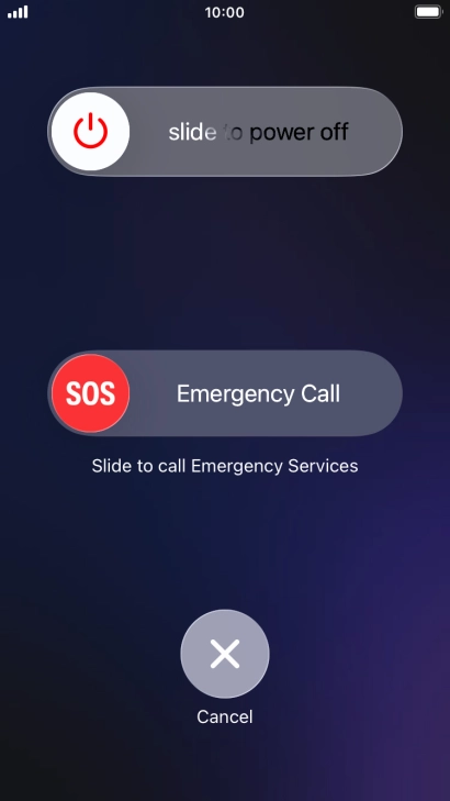 Press and drag the power off icon right.