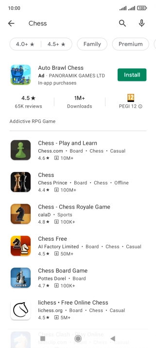 Press the required app. Press the required app.