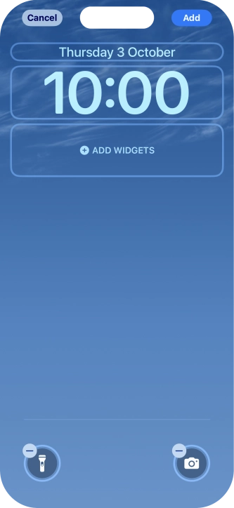To customise the way the lock screen date is displayed, press the date widget and follow the instructions on the screen to select the required widget display mode.