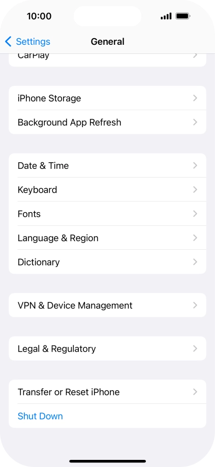 Press Transfer or Reset iPhone.