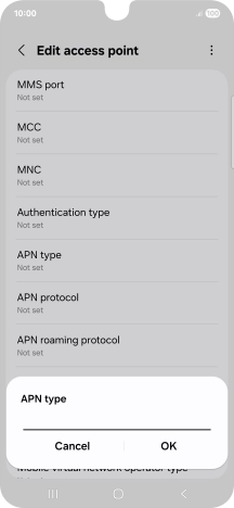 Key in default and press OK.