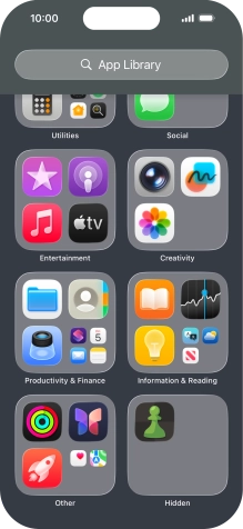 Press and hold the required app.