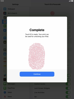 Press Continue. If you haven't previously selected a lock code, key in a code of your own choice twice. Press Continue. If you haven't previously selected a lock code, key in a code of your own choice twice.
