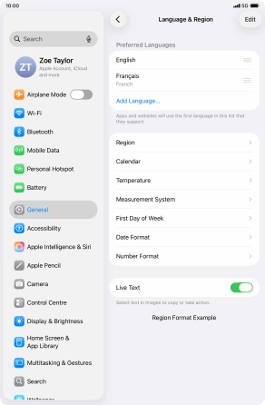 To subsequently select another language as the default language, press the move icon next to the required language and drag it to the top of the list. To subsequently select another language as the default language, press the move icon next to the required language and drag it to the top of the list.