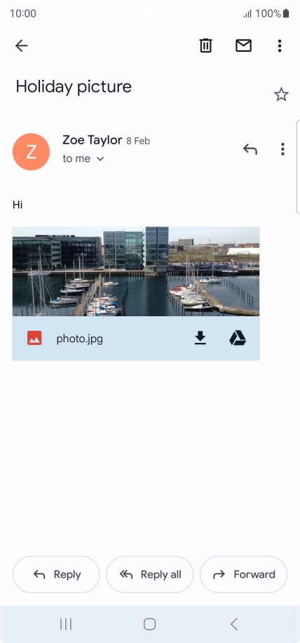 If an application is open on your phone, such as a Mail, you can also use the functions available here, e.g.: Reply to this email.