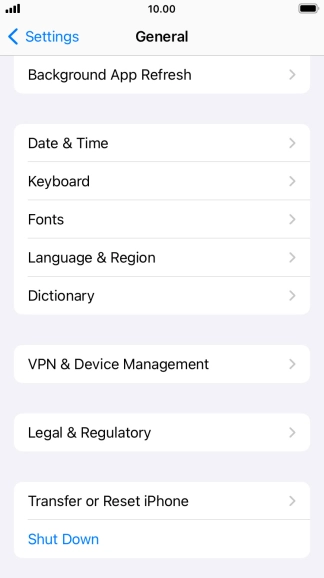 Press Transfer or Reset iPhone.