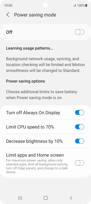 Press the indicators next to the required settings. Press the indicators next to the required settings.