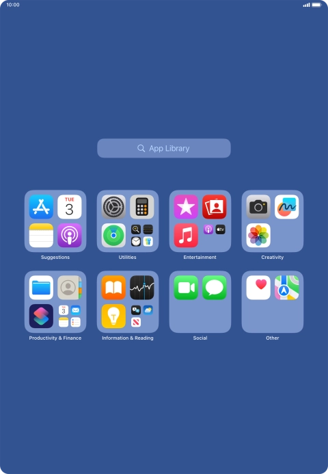 Press the required app. Press the required app.