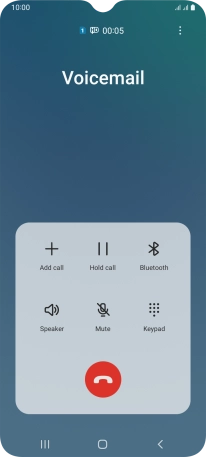 Press the end call icon. Press the end call icon.