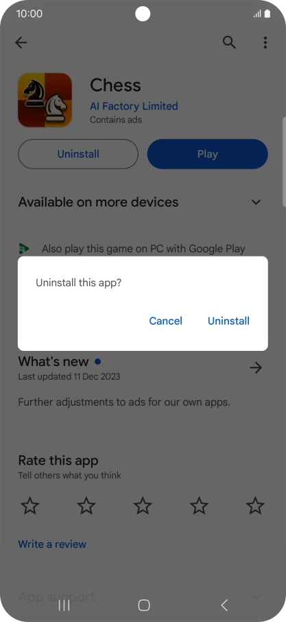 Press Uninstall.