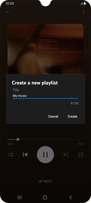 Key in a name for the playlist and press Create.