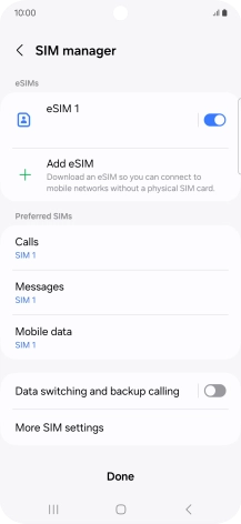 Press the required eSIM.