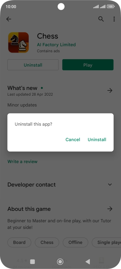 Press Uninstall.