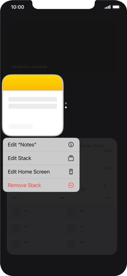 Press Edit Stack.
