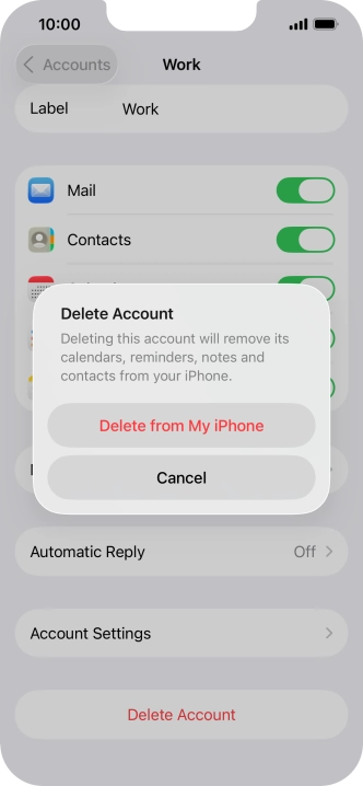 Press Delete from My iPhone. Press Delete from My iPhone.