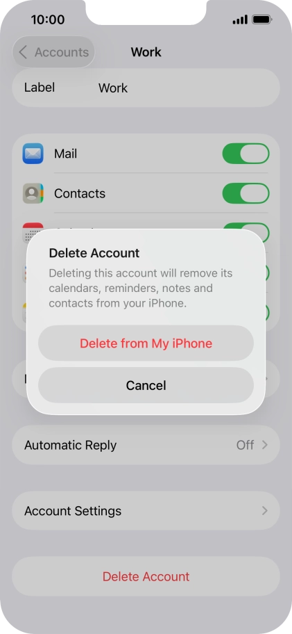 Press Delete from My iPhone. Press Delete from My iPhone.