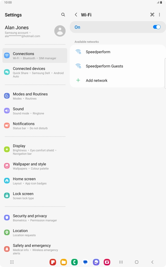 Press the required Wi-Fi network.