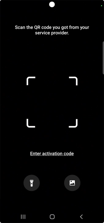 Place the QR code you've received inside the phone camera frame to scan the code. If you’ve deleted your eSIM, you can re-add it using your existing QR code. If you’re having problems, see our FAQ.