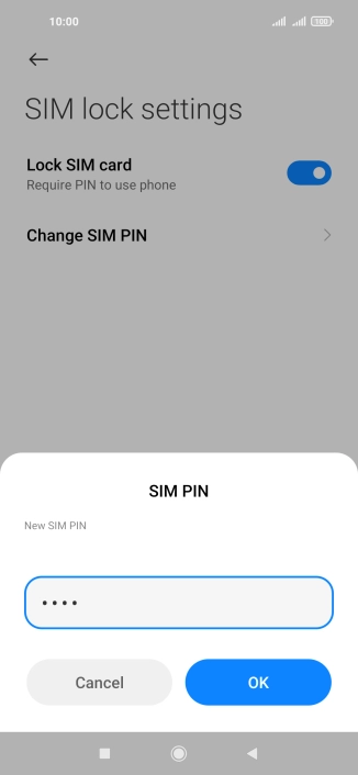 Key in a new four-digit PIN and press OK.