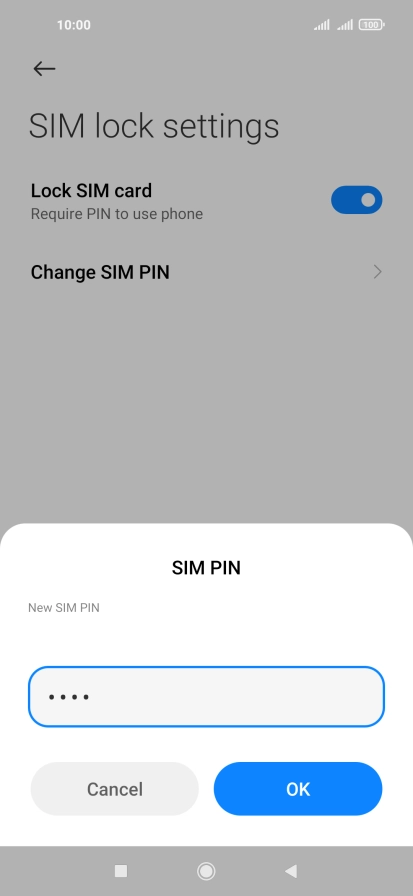 Key in a new four-digit PIN and press OK.