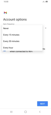 Press the required setting.