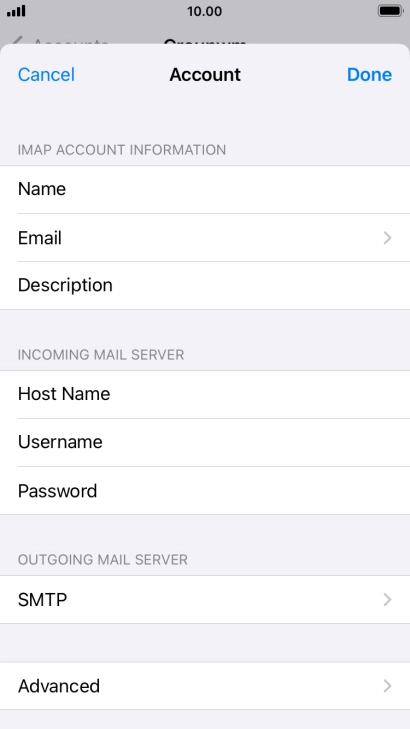 Press SMTP.