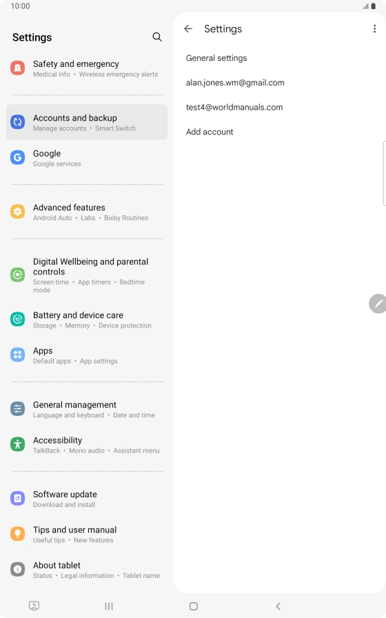 Press the required email account. Press the required email account.