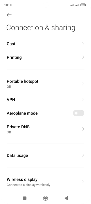 Press Data usage.