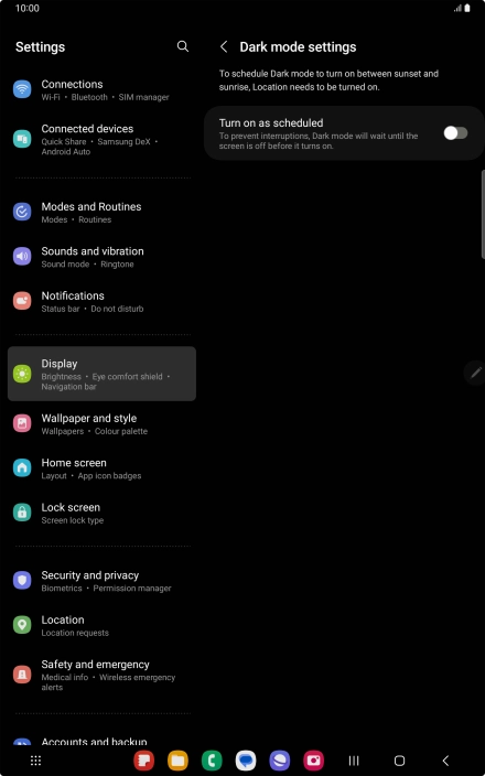 Press the indicator next to 
