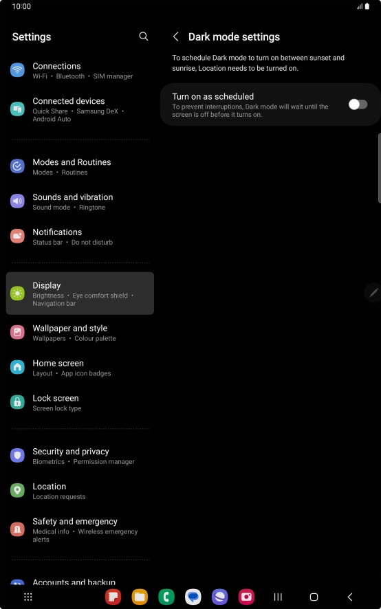 Press the indicator next to 