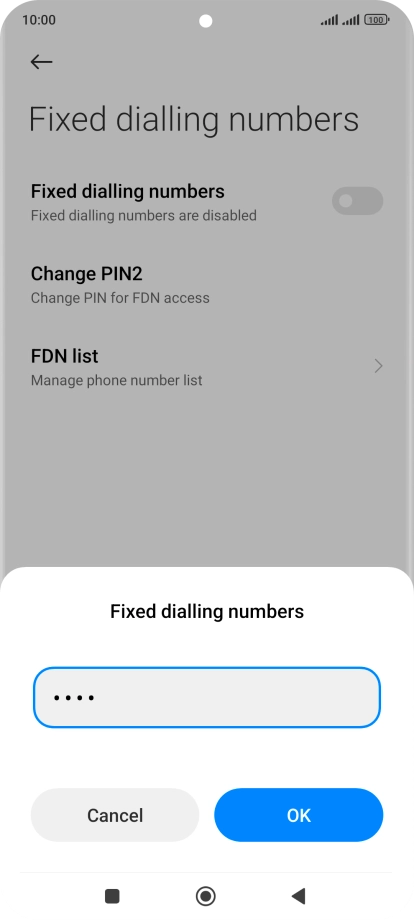 Key in your PIN2 and press OK. The default PIN2 is 1111. Key in your PIN2 and press OK. The default PIN2 is 1111.