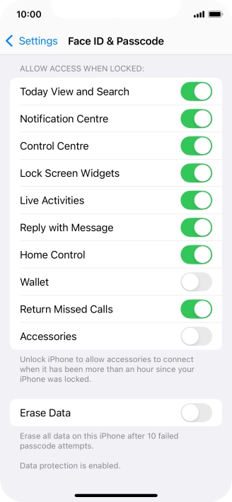 Press the indicator next to 