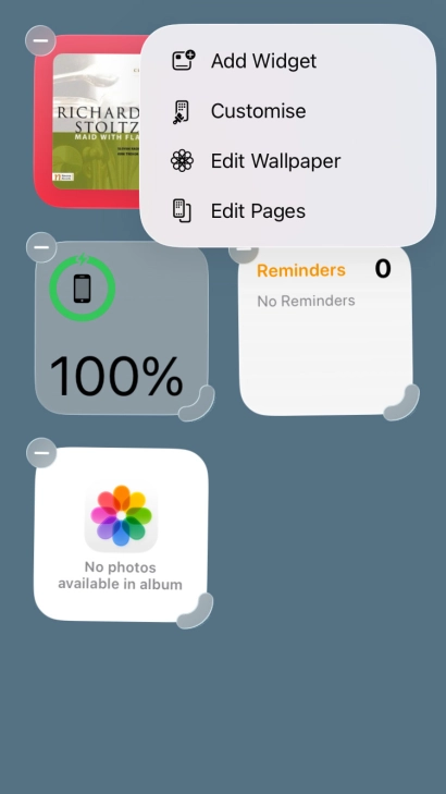 Press Add Widget. Press Add Widget.