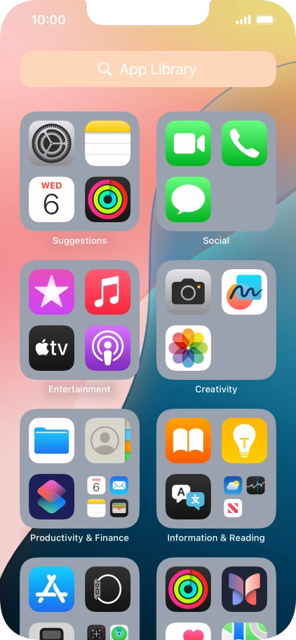 Press the required app. Press the required app.