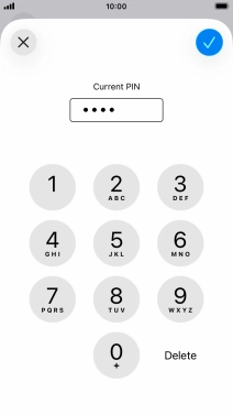 Key in your current PIN and press the confirm icon.