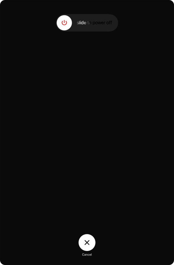 Press and drag the power off icon right.