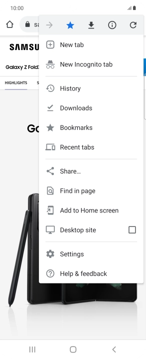 Press Settings.