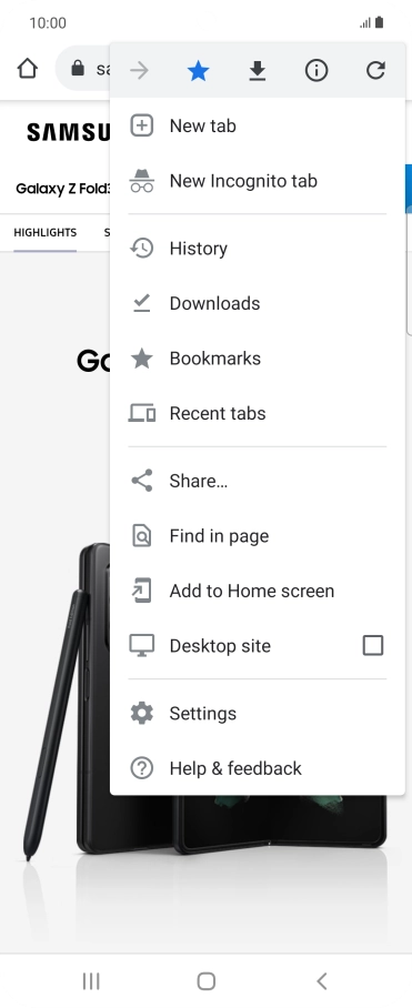 Press Settings.