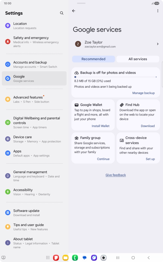 Press Manage backup. Press Manage backup.