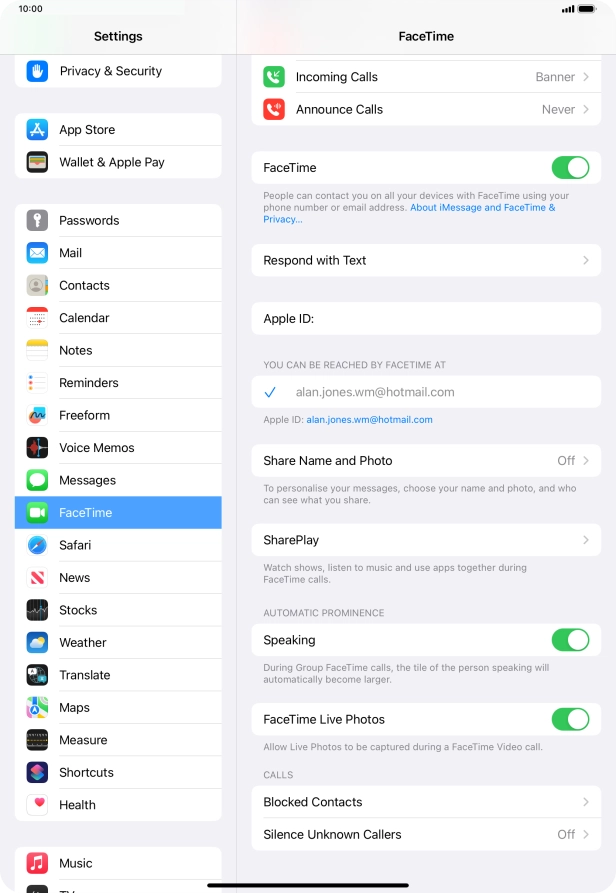 Press Blocked Contacts.