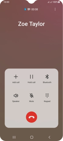Press the end call icon. Press the end call icon.