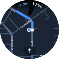 Press the route description icon to return to the directions. Press the route description icon to return to the directions.